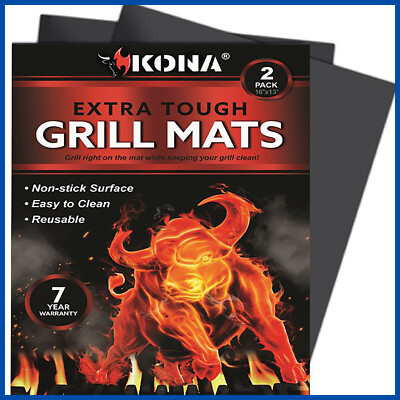 Kona BBQ Grill Mat - Heavy Duty 600 Degree Non-Stick Grill Mats