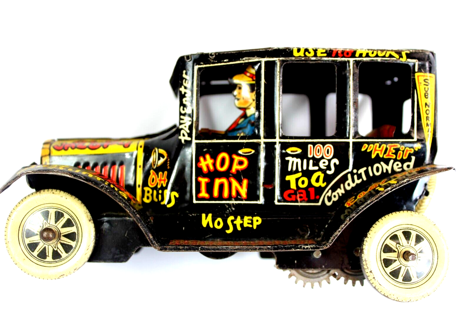 Antique Marx Tin WindUp Old Jalopy SEDAN Toy with driver eBay