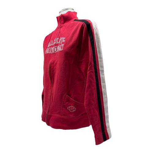 Vintage HARLEY DAVIDSON Womens L Cotton Full Zip Sweatshirt Jacket Embroidered - Picture 9 of 24