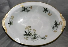 Vintage Noritake 5471 Oval Serving Bowl Gold/Gray Flowers Green Leaves Rare HTF