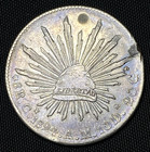 Mexico Nice Details 1894 Cn AM 8 Reales Silver Cap & Rays Culiacan Libertad Coin — photo 7