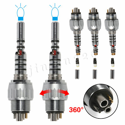 1-5x KaV Style Dental LED 6Hole Quick Coupler Coupling For Fiber Optic Handpiece