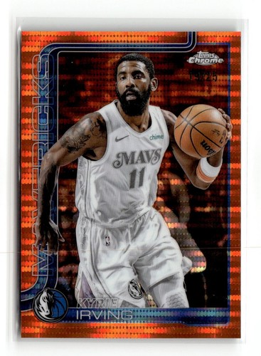2025 Topps Chrome Basketball Kyrie Irving #40 Orange Pulsar Refractor ...