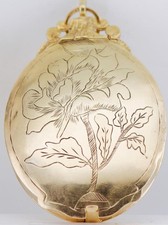 Antique 19th Century French Pendant / Pocket Watch – Gold Plated Silver Engraved