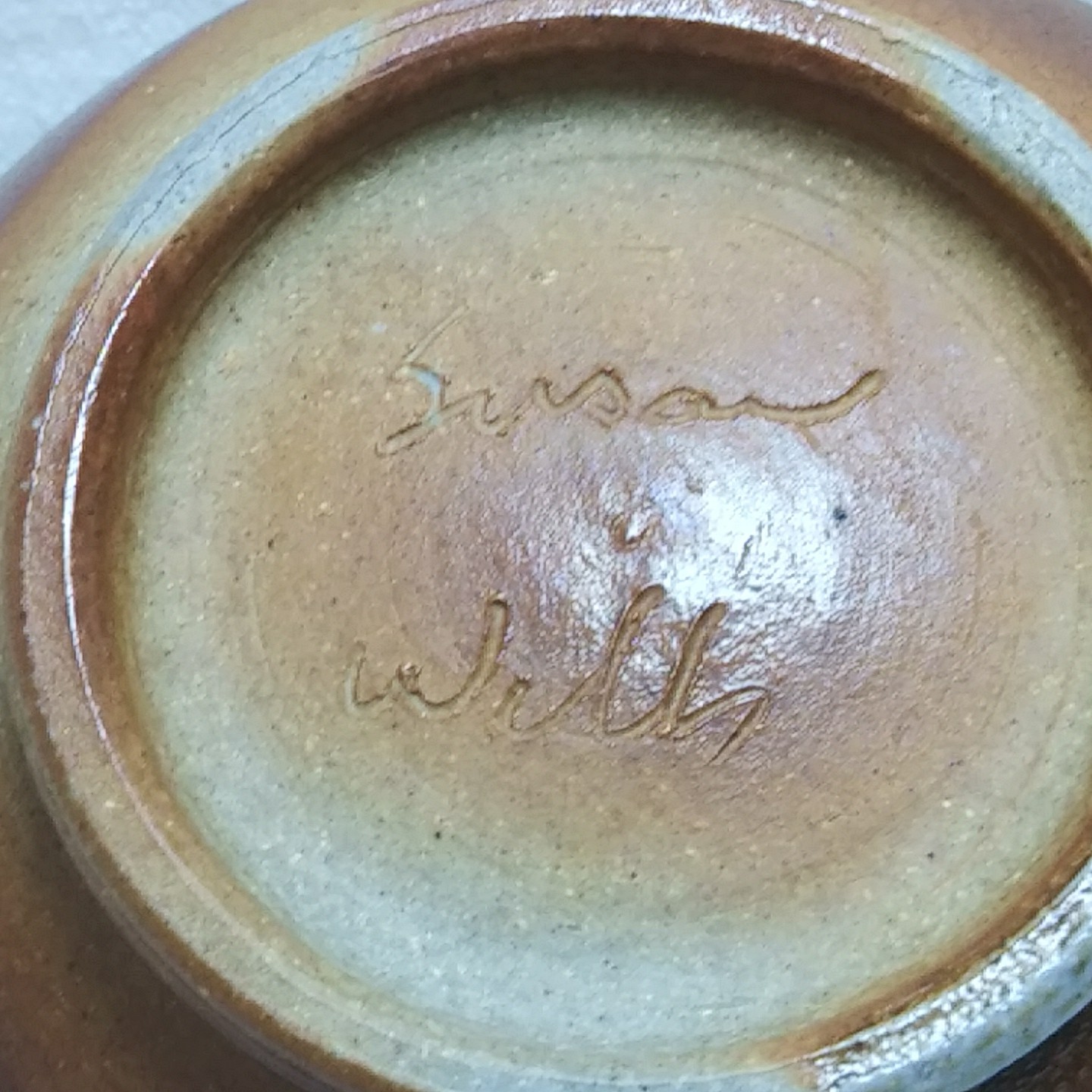 Handmade Studio Dish 6" Asian Bowl Signed Susan Wills Ceramic Pottery