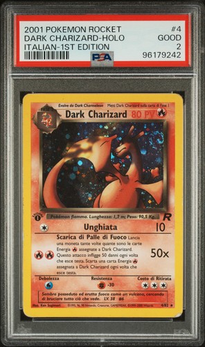 Pokemon Dark Charizard Holo Italian Team Rocket 4 1st Edition PSA 2