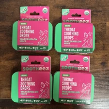 Sootheez Organic Throat Soothing Drops Watermelon Mint 14ct-4x LOT 9/26+