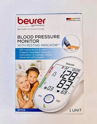 Beurer BM55 Automatic Blood Pressure Monitor XL Display 2 Users Kit - NEW