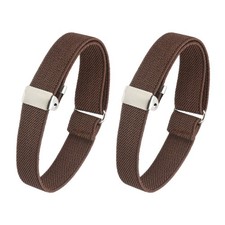 Elastic Adjustable Armband, 2Pcs Elastic Armbands for Sleeves, Brown