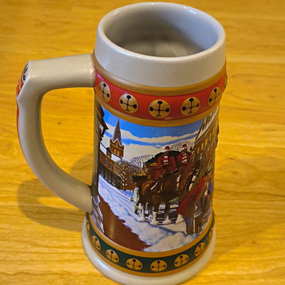 Budweiser Holiday Stein Collection Hometown Holiday Beer Stein Mug Breweriana