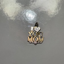 Gold I Love Mom Pendant Small And Fine For Necklace Chain Not Included