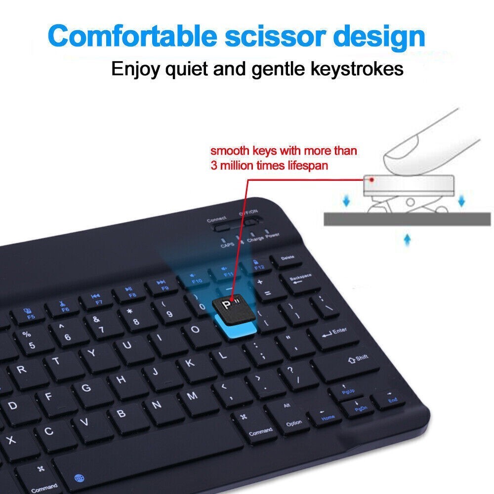 Slim Wireless Bluetooth Keyboard Mouse Combo Set for Laptop Tablet iPad iPhone