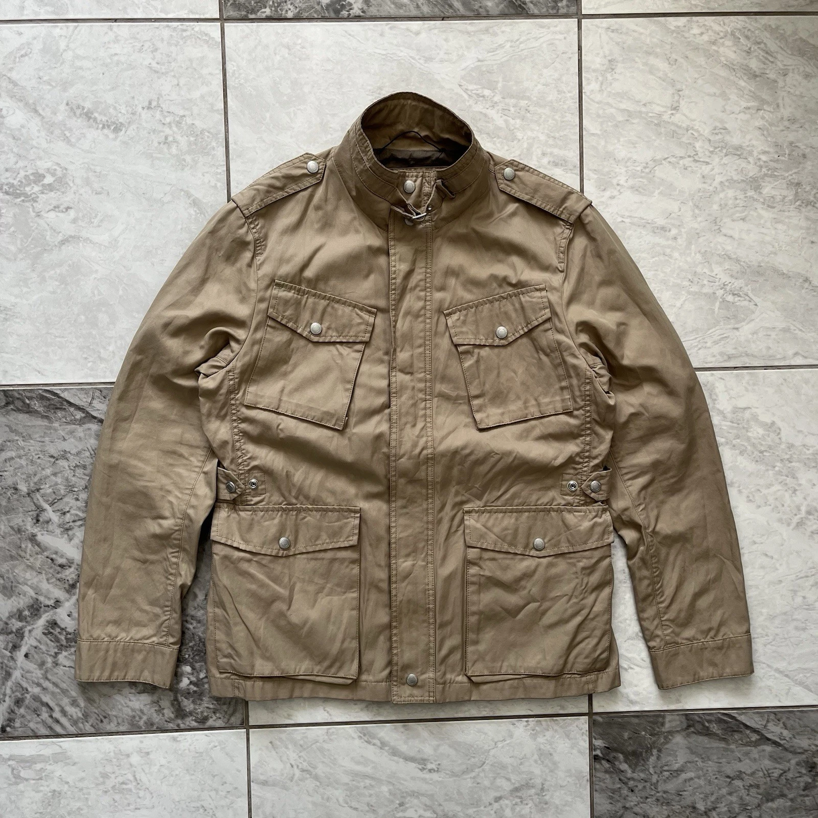 Woolrich Men’s Military Style Field Jacket Size Medium Travel Pockets Jacket