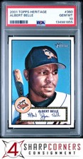 2001 TOPPS HERITAGE #360 ALBERT BELLE ORIOLES POP 2 PSA 10