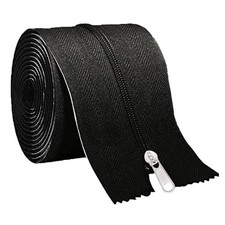 HOMEANING 1PC 3 inch x 7 ft Black Heavy Duty Zipper for Tarp, Wall, Rust-Resi...