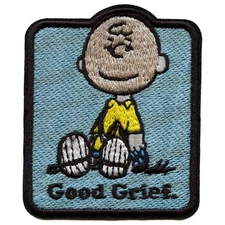 Charlie Brown Good Greif Patch Peanuts Snoopy Embroidered Iron On