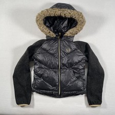 Michael Kors Jacket Girls 6X Black Down Fill Hooded Puffer Faux Fur Coat