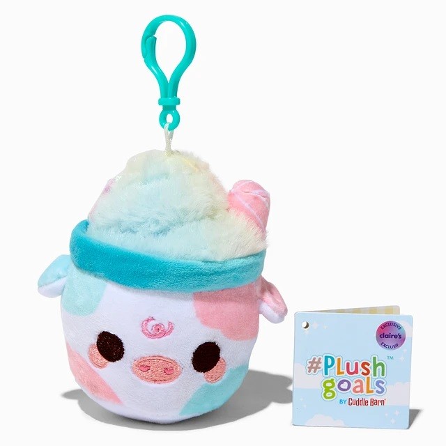 Cuddle Barn Claire's Exclusive Cotton Candy Moonshake 12cm Plush Bag Clip