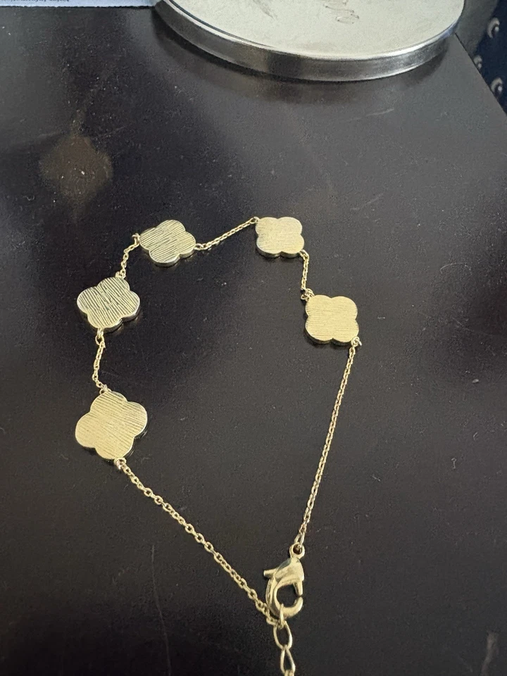 18K Gold Plated Clover Lucky Bracelet Women Four Leaf Cute Colorful Gift Trendy - Image 2 of 4