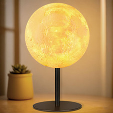 Moon Lamp Small Table Lamp for Bedroom, Dimmable Bedside Table Lamp with 30 Mode