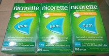 NICORETTE CHEWING GUM FRESHFRUIT 3 105 Pieces 315 Pieces, 4mg FREE SHIPPING