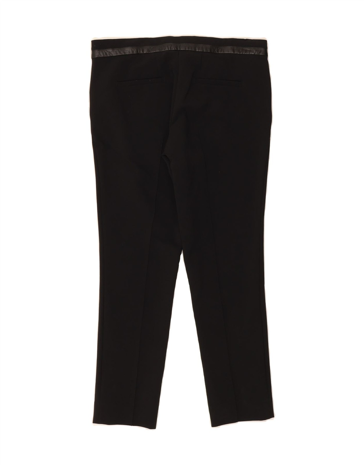 MASSIMO DUTTI Womens Slim Chino Trousers EU 38 Small W28 L26 Black Nylon BL19 thumbnail 2