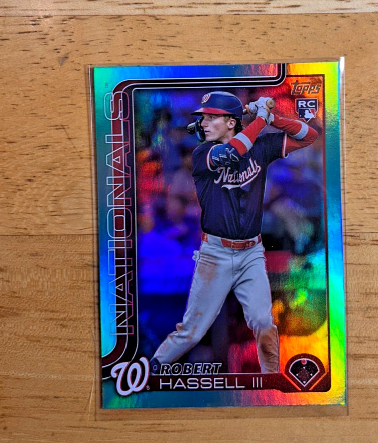 2025 Topps Update Robert Hassell III #US109 Nationals Aqua Rainbow Foil Rookie
