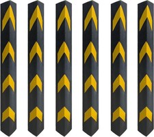 27" Rubber Corner Guards for Garage Warehouse - 6 Pack Edge Protectors