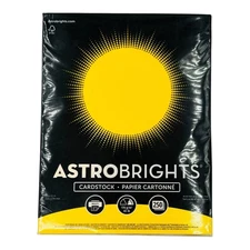 250 Sheets Astrobrights Cardstock 8.5" x 11" Solar Yellow Copy Paper 65lb