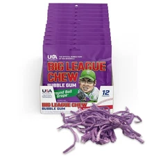 Big League Chew Bubble Gum - Ground Ball Grape - Pack of 12