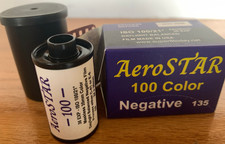 AEROSTAR 100 35mm Color Maskless Film process C41 or E6 NEW - Kodak Aerocolor IV