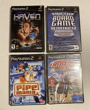 Lot Of 4 Sealed Sony PlayStation 2 Games ,Haven, Let’s Ride,pipe Mania+Boardgame