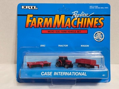 CASE INTERNATIONAL RED ERTL FARM MACHINES DISC TRACTOR WAGON MICRO VEHICLE 1990