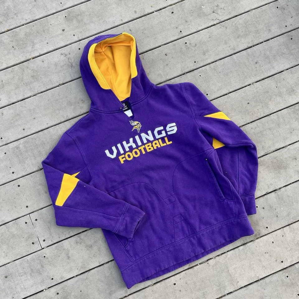 Sudadera con capucha Y2K Minnesota Vikings NFL Reebok Sideline para hombre grande vintage Foto 2 de 4