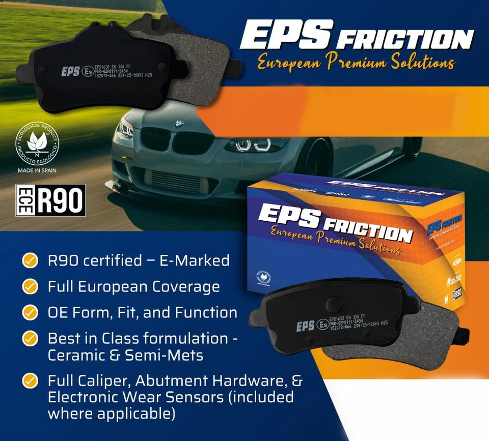 Front 348MM GEO Coated Rotors & EPS Brake Pads For BMW 535i 2011 2012 2016 - Image 4 of 4