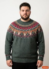 Vintage sherpa Truien  Heren  maat  XL Teal