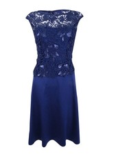 Adrianna Papell Women's Lace Fit & Flare Dress (6, Night Navy) 797532184796