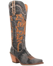 Dingo Women's Texas Tornado Tall Western Boot - Round Toe - DI 943-BLK 6 1/2 M