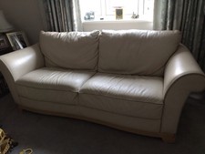 3-Seater sofa All Leather With Oak Feet. COLLECTION ONLY