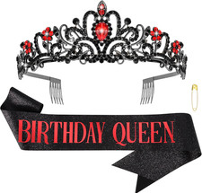 Birthday Sash for Women Happy Birthday Crown Tiaras for Women Queen Princess Hea