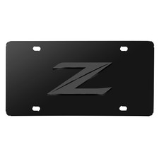 Nissan 370z Z 3d Dark Gray Logo On Black Stainless Steel License Plate