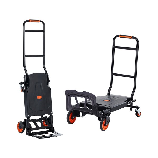 Uimoso Carretilla de Mano de Metal Plegable 2 en 1 con Capacidad de 136 kg
