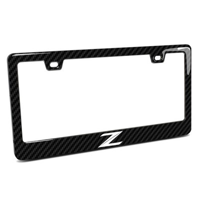 Nissan 370Z Z Logo Real Carbon Fiber Finish ABS Plastic License Plate Frame