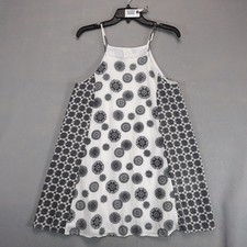 Sadie & Sage A-Line Mini Sun Dress Sz S Black & White Boho Motif Made USA Indie