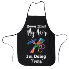 Apron for Women Cooking Baking Apron Kitchen Chef Baking Gardening Black Barber