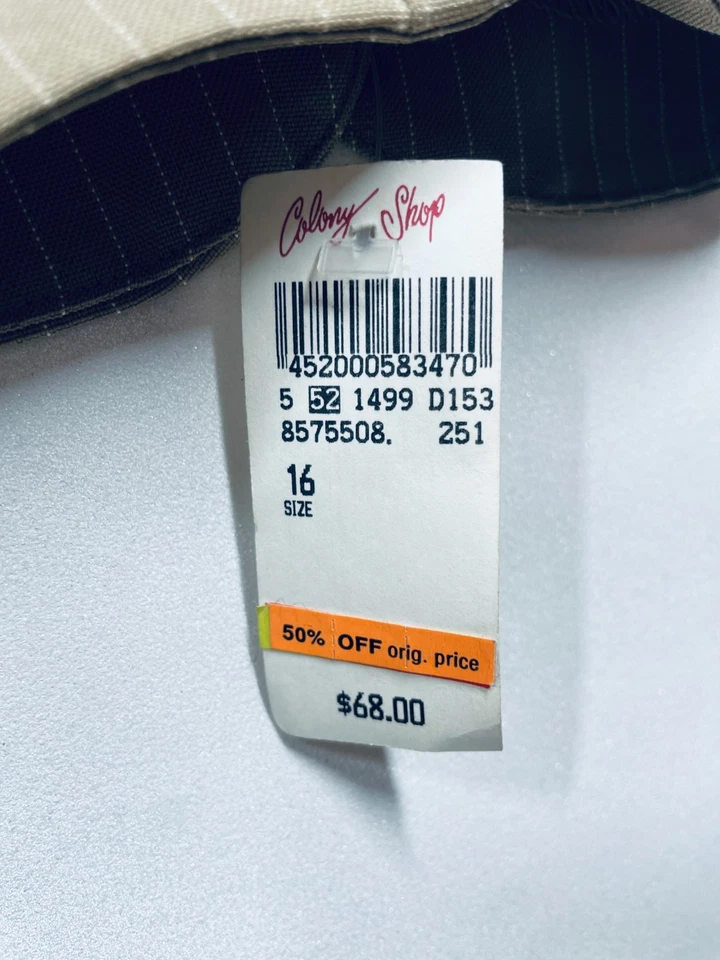 Calça blazer Miss Dorby feminina 16 marrom listrada negócios 2 peças loja colônia - Imagem 4 de 4