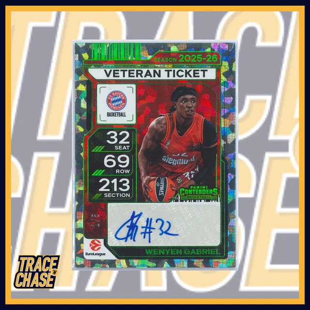 2025-26 Panini Contenders EuroLeague BK Wenyen Gabriel Veteran Ticket Auto 1/5