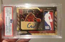Coby White 2020 Prizm Blockchain Logoman Rookie Card Auto PSA 1/1 Gold Vinyl