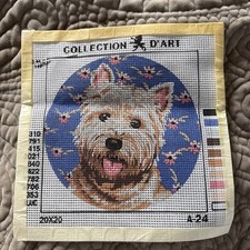 Collection D Art Printed needlepoint Tapestry Canvas Only 20 X 20 Cm- Terrier