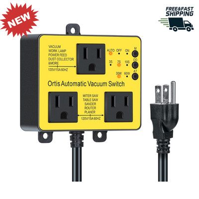Automatic Vacuum Switch Extra Outlet Dust Control Delay On/Off Power Tools